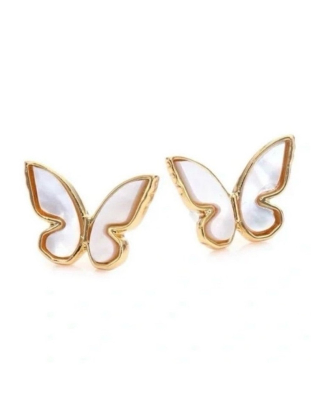 NWT  kate spade  Gold & Pearl All A Flutter Butterfly Stud Earrings